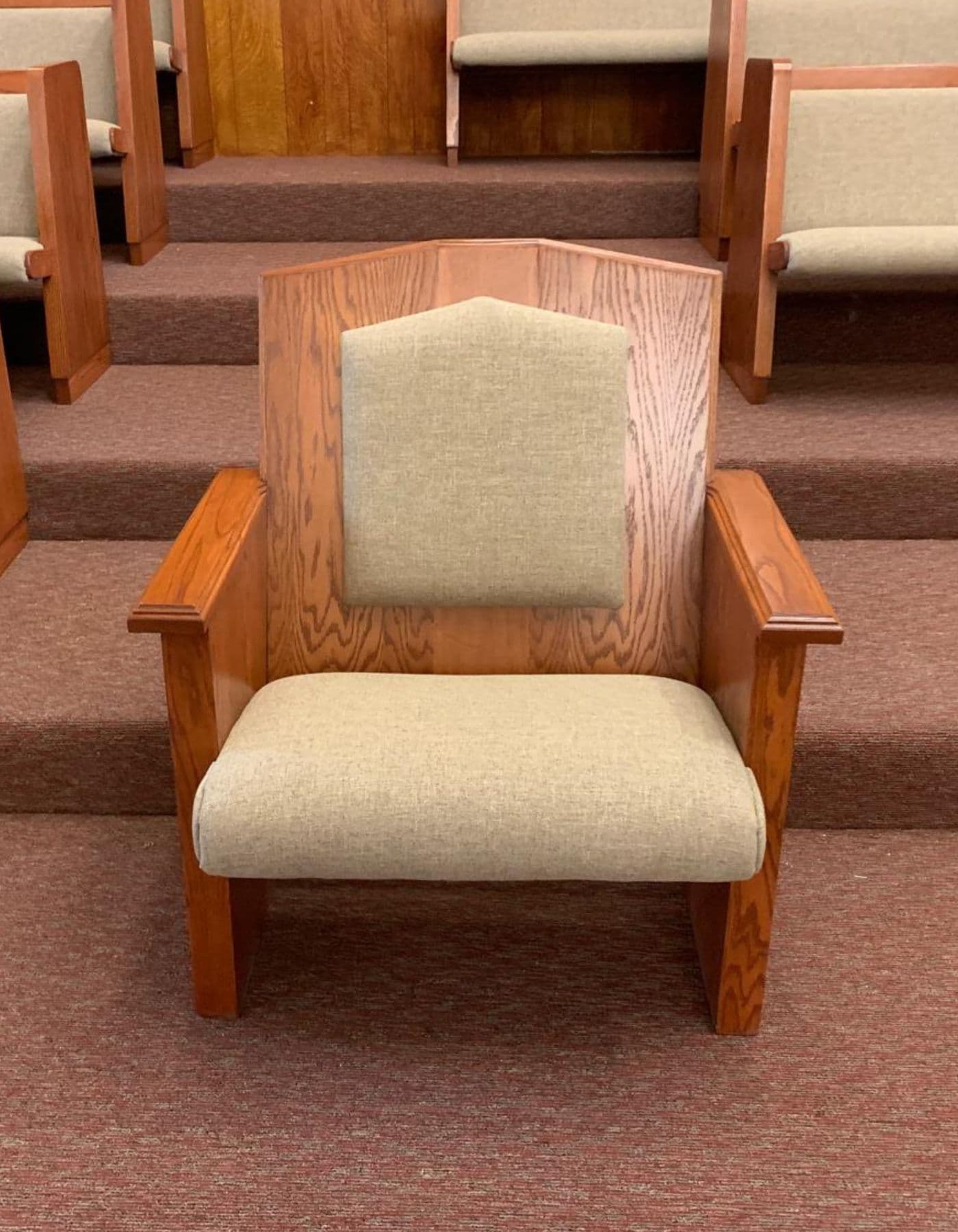 Restored church pew